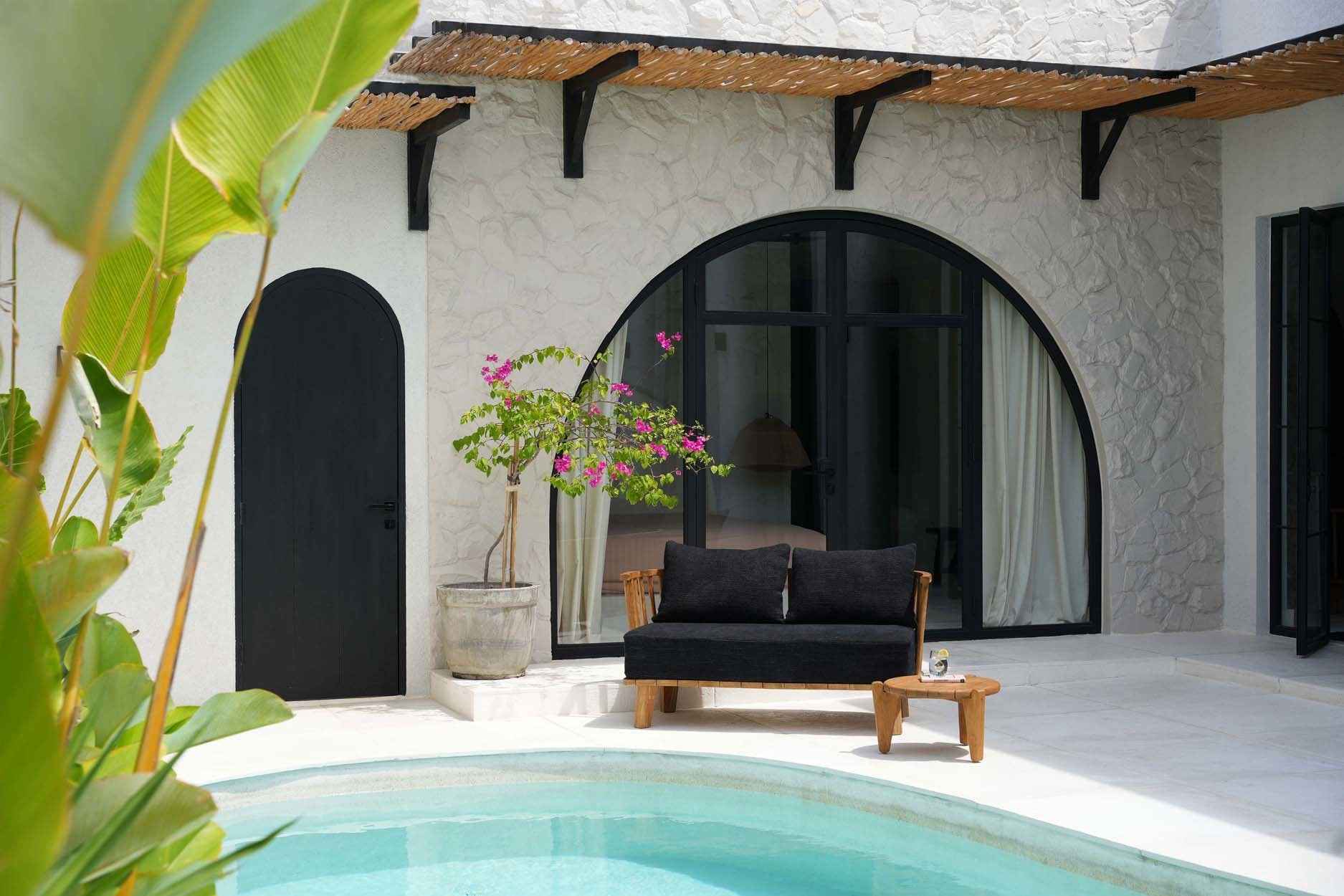 Bambua Malawi Two Seater Natural Black divano 2 posti teak