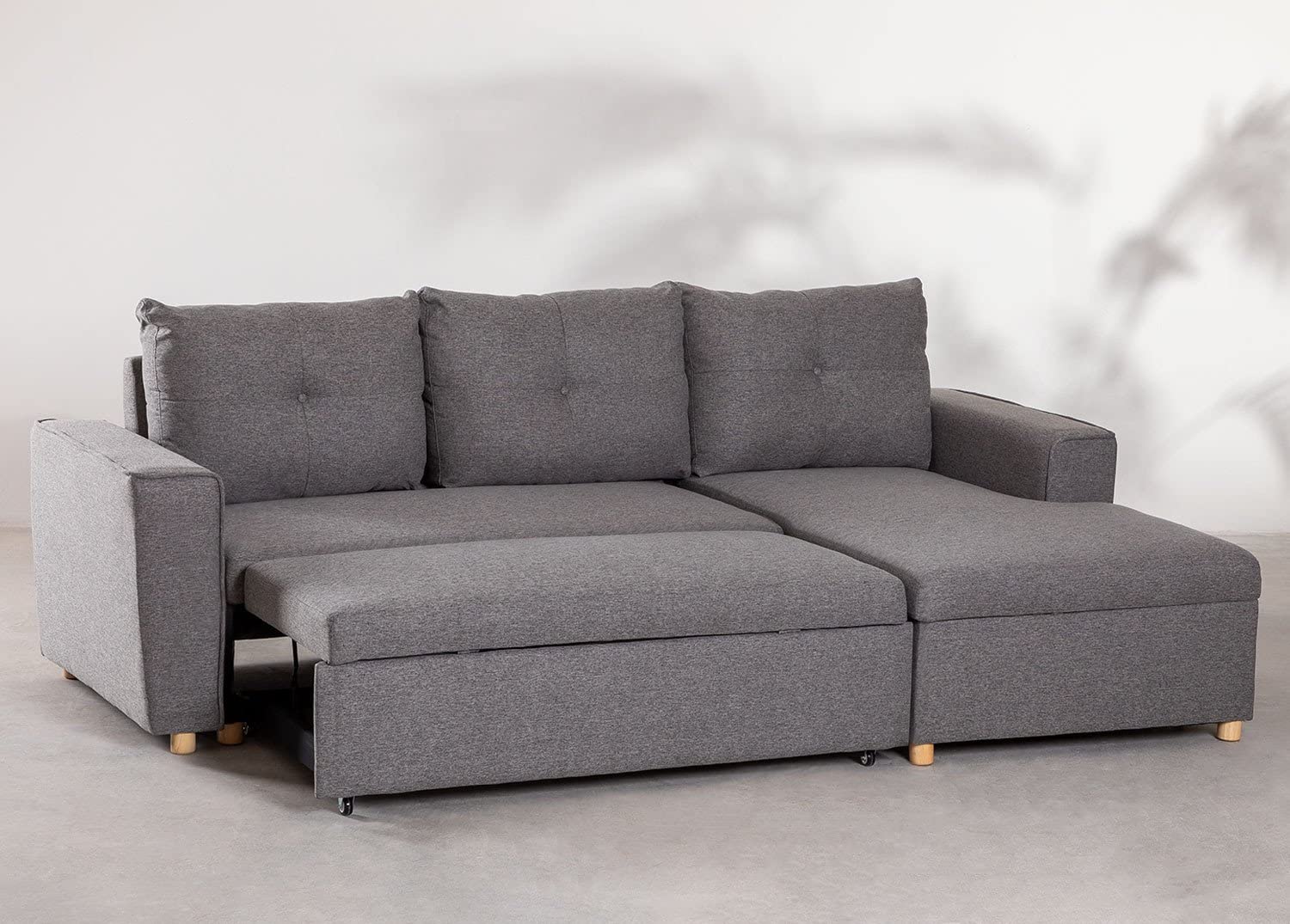 Sklum Calvin Divano Letto Chaise Longue Grigio Scuro