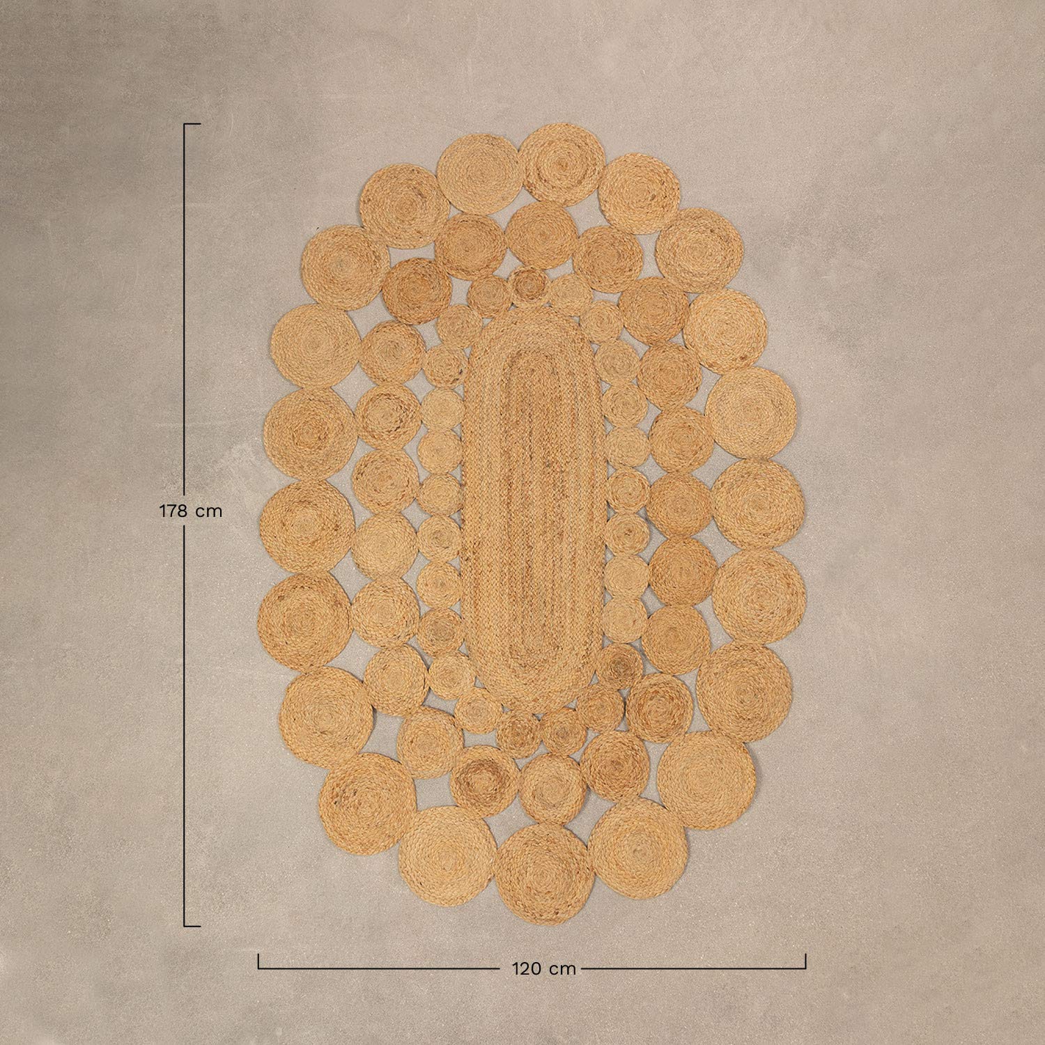 Sklum Dantum Tappeto Ovale Juta 178x120 cm Naturale