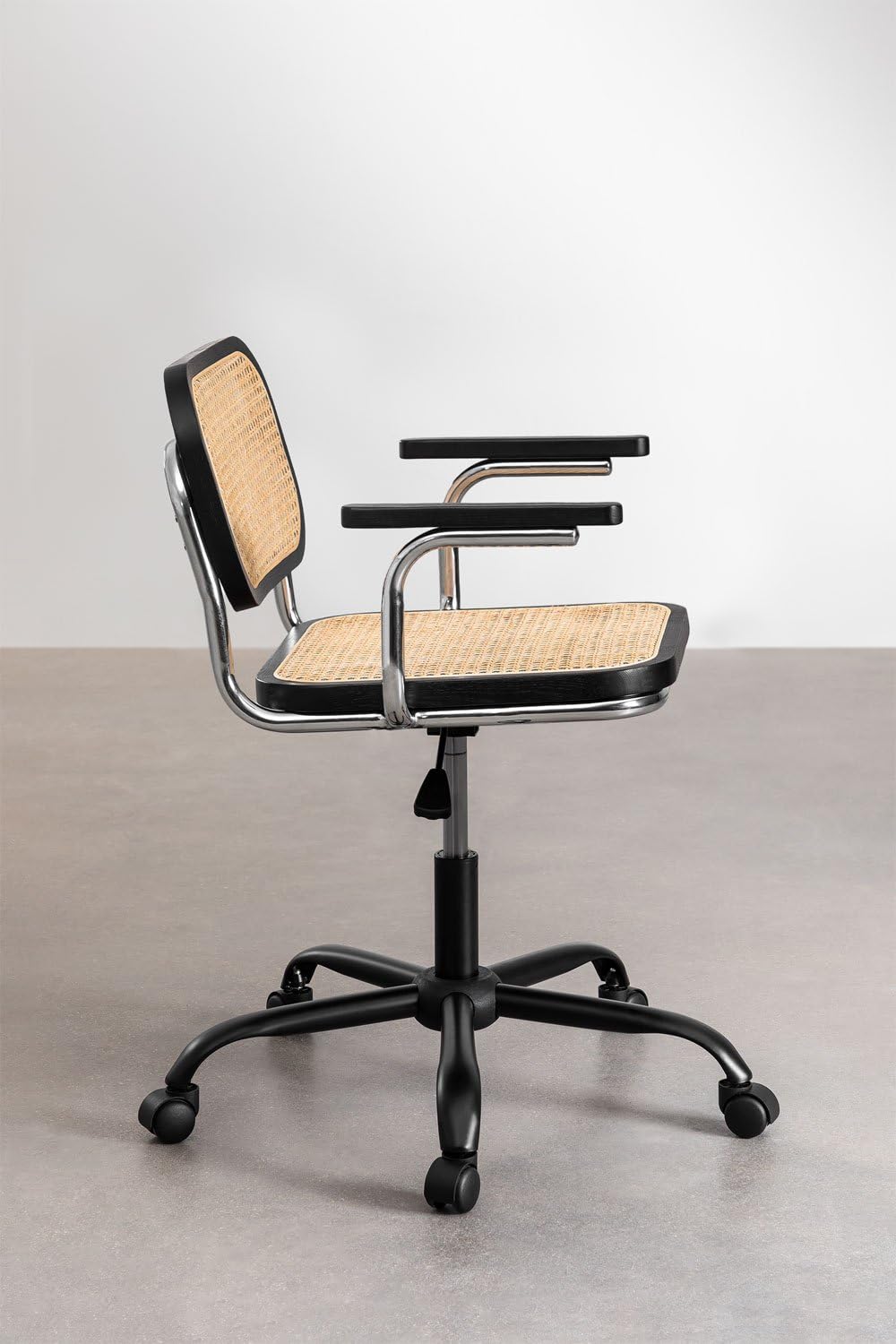 Sklum Tento Nera sedia scrivania rattan naturale