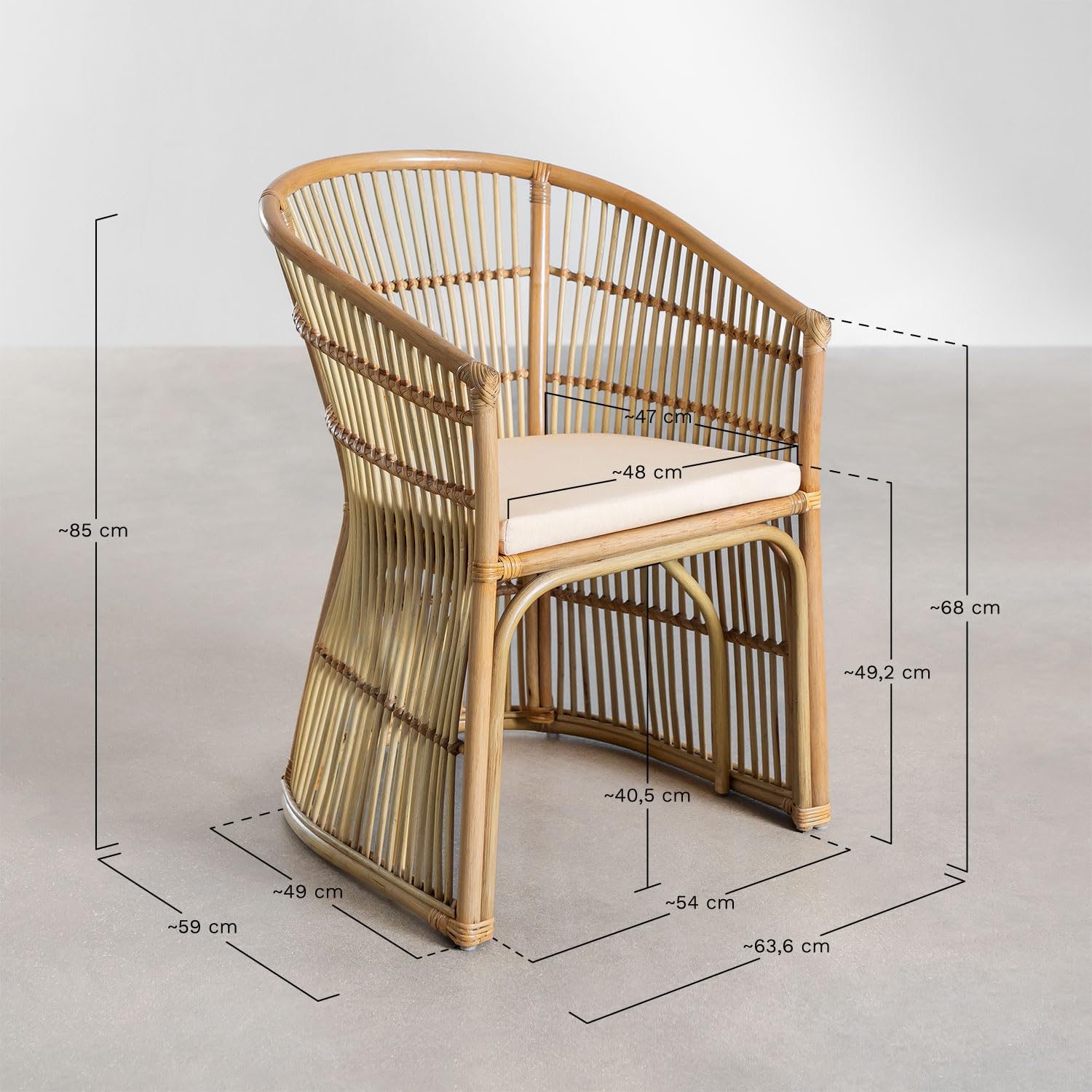 Sklum Izabal Style Sedia Giardino Rattan Naturale