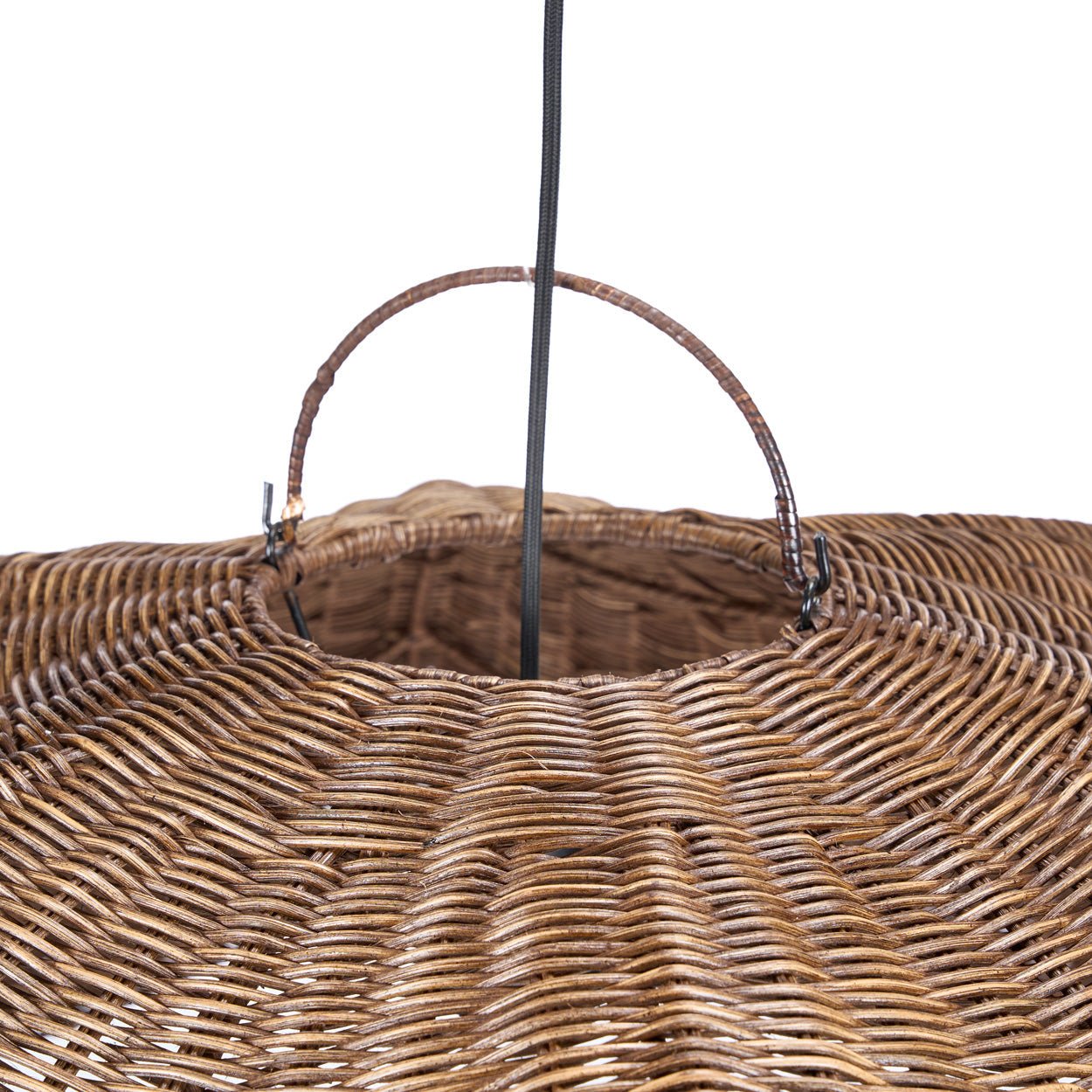 Bambua Wave Sospensione Noce Scuro L in rattan