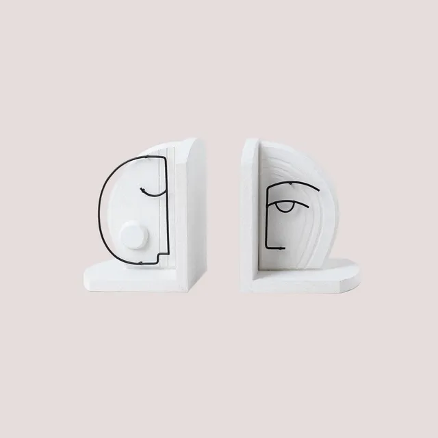 Sklum Adara Set 2 Fermalibri MDF Bianco Nero