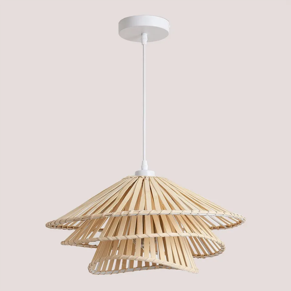 Sklum Taroucas lampadario bambù bianco Ø45 cm