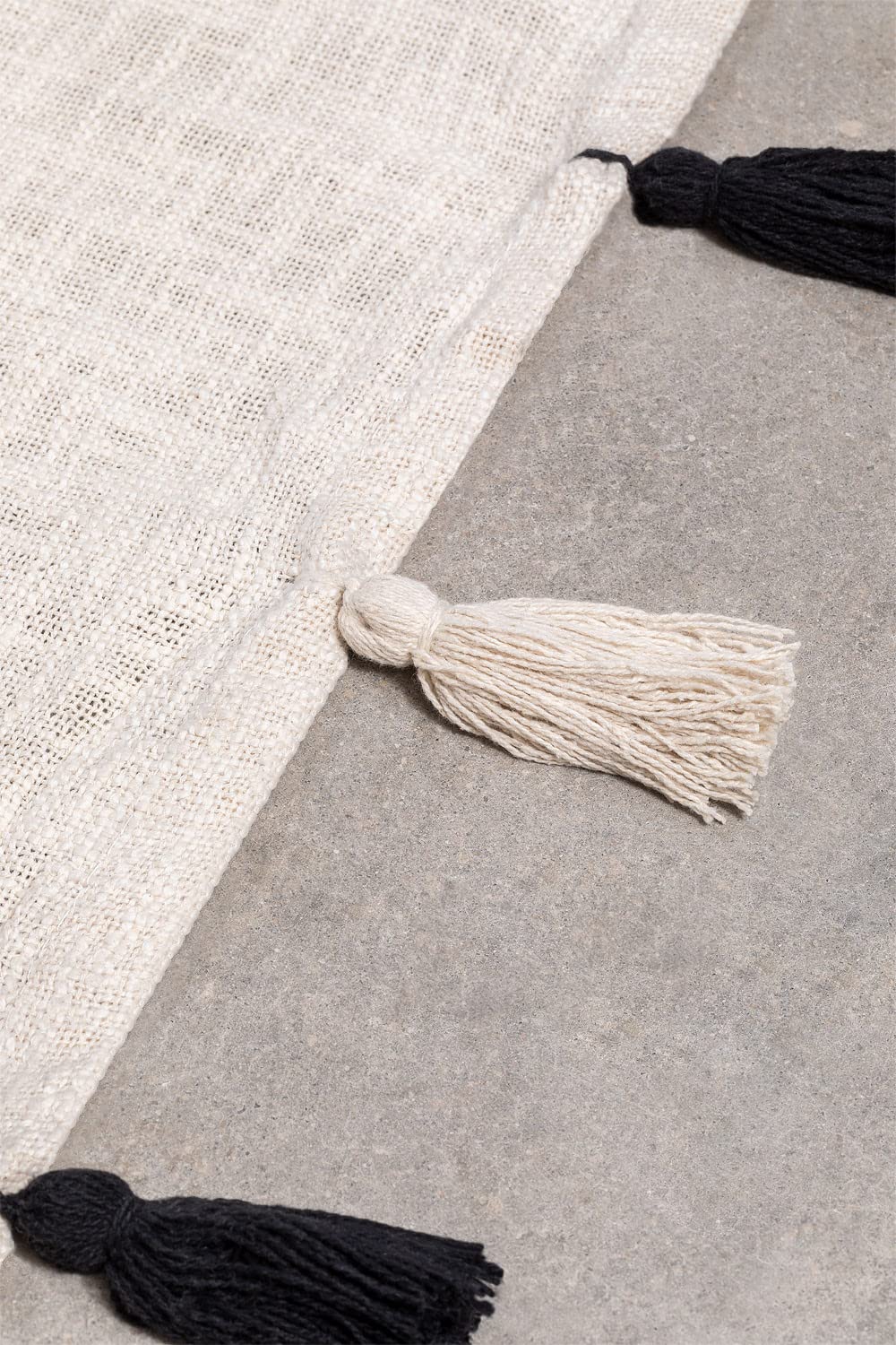 Sklum Luk Beige Lino Plaid 135x153 Cotone Frange
