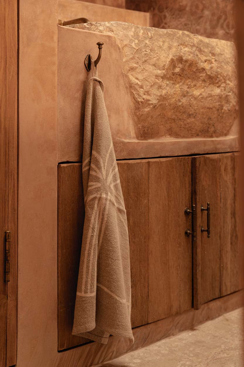 Bambua Linen Palm Tree strofinaccio 50x70 lino naturale