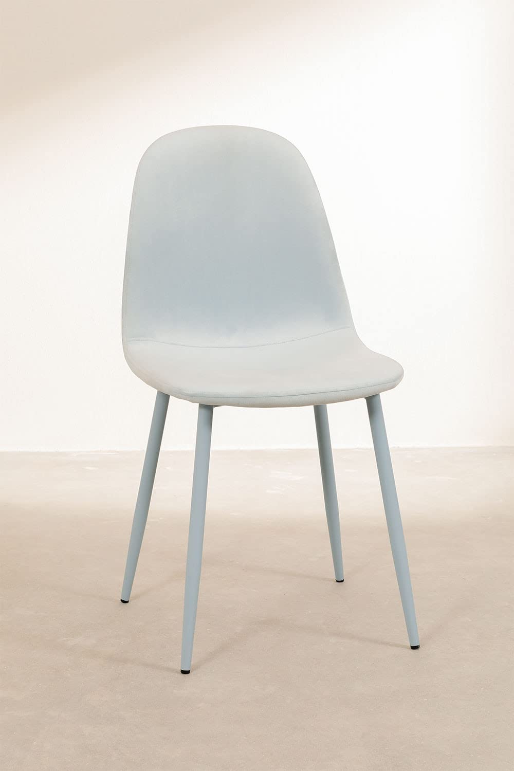 Sklum Glamm Colors sedia da pranzo in velluto blu celeste