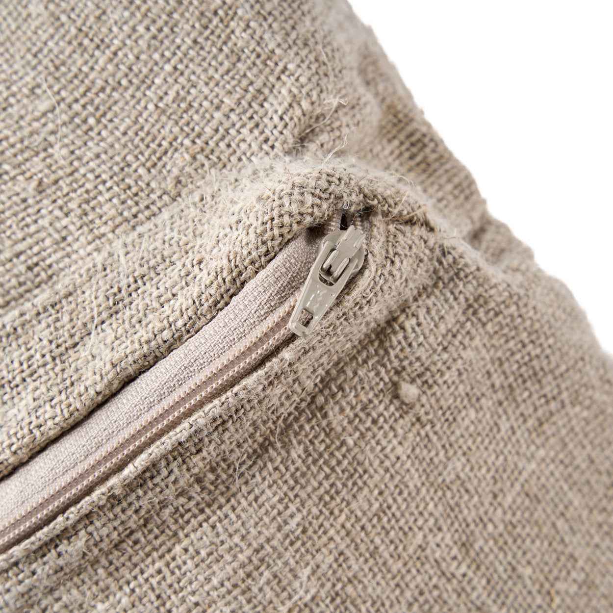 Bambua Linen Stitch federa cuscino lino bianco naturale