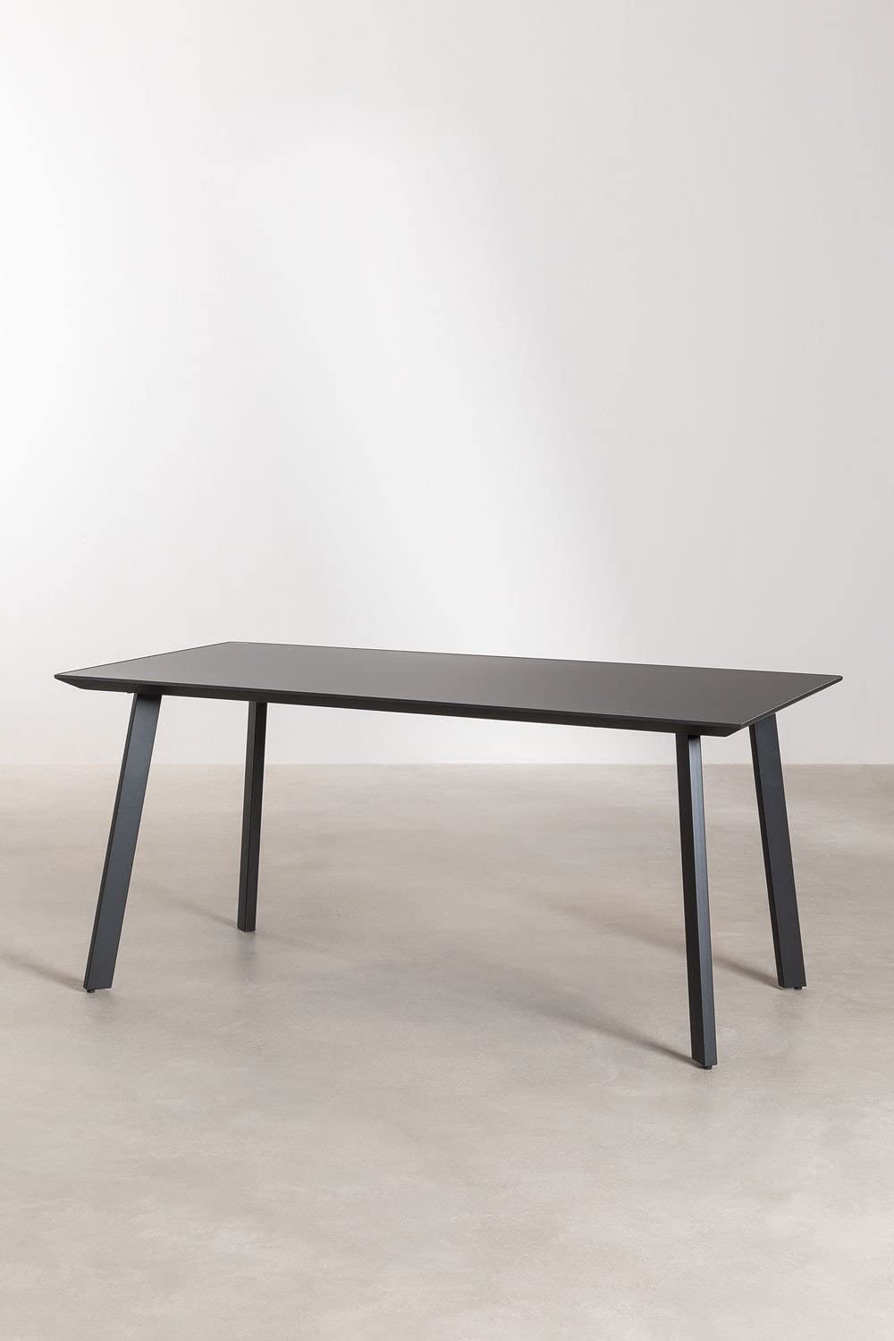 Sklum Adel tavolo pranzo vetro acciaio 160x90 nero