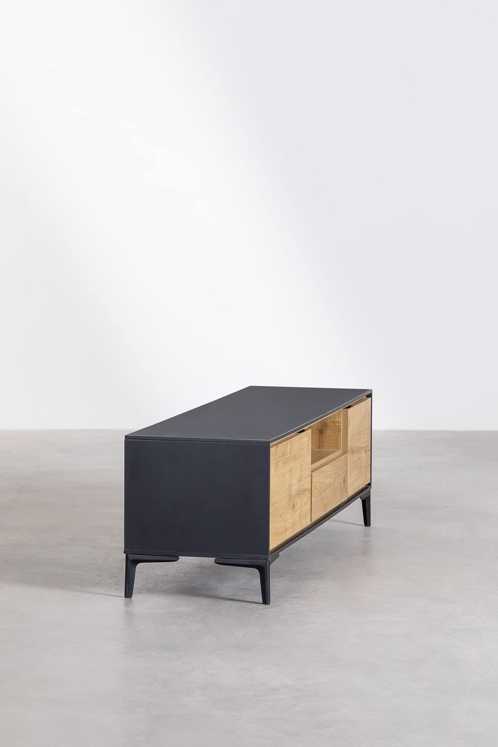 Sklum Danae Mobile TV Black Natural in MDF e Ferro