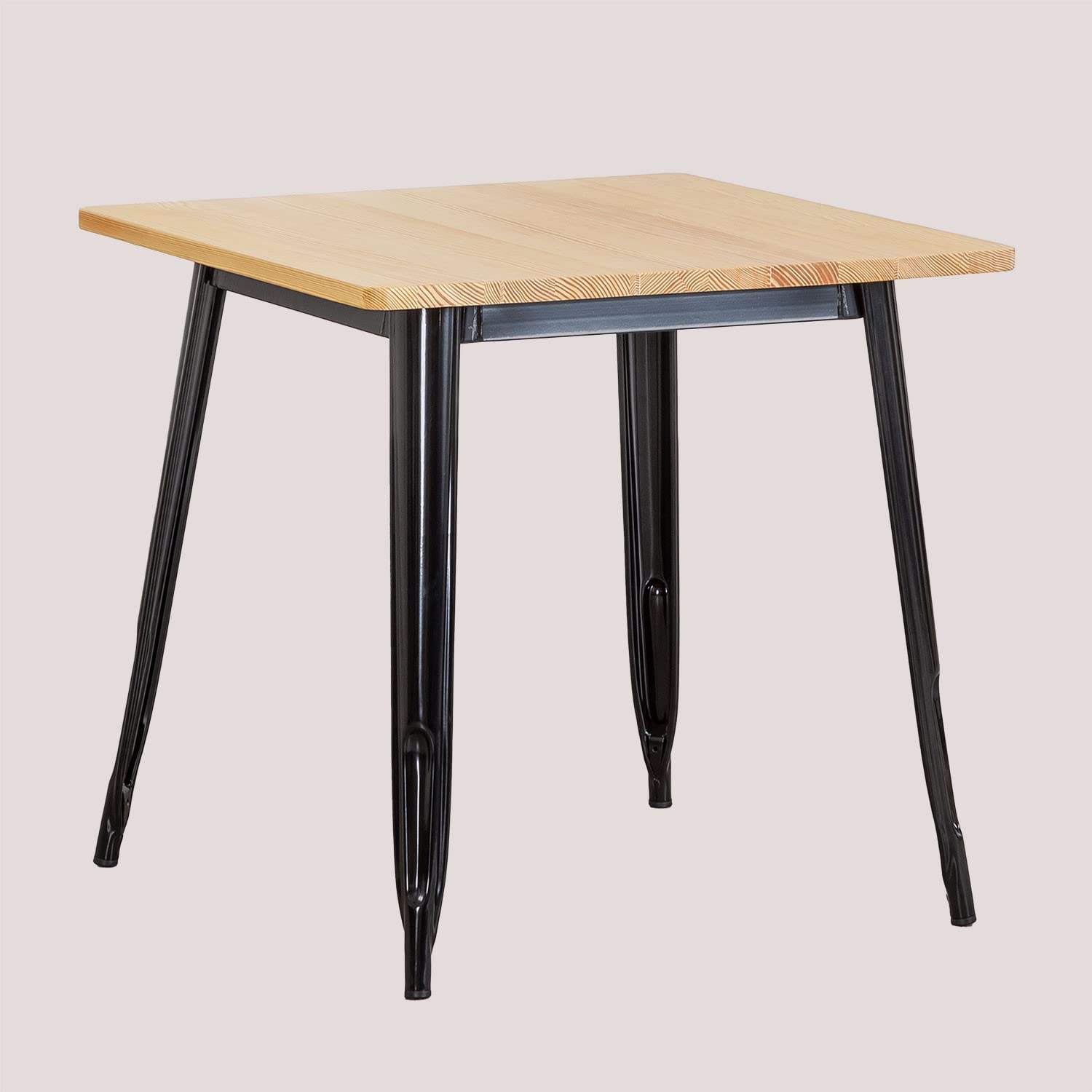 Sklum Lix tavolo quadrato 80x80 in legno e acciaio