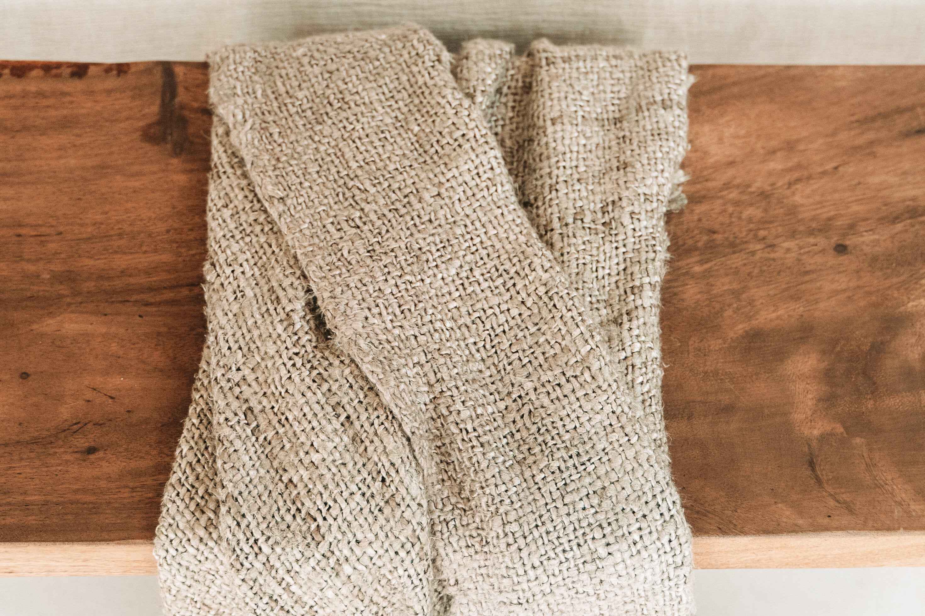 Bambua s'il vous Plaid coperta beige in cotone