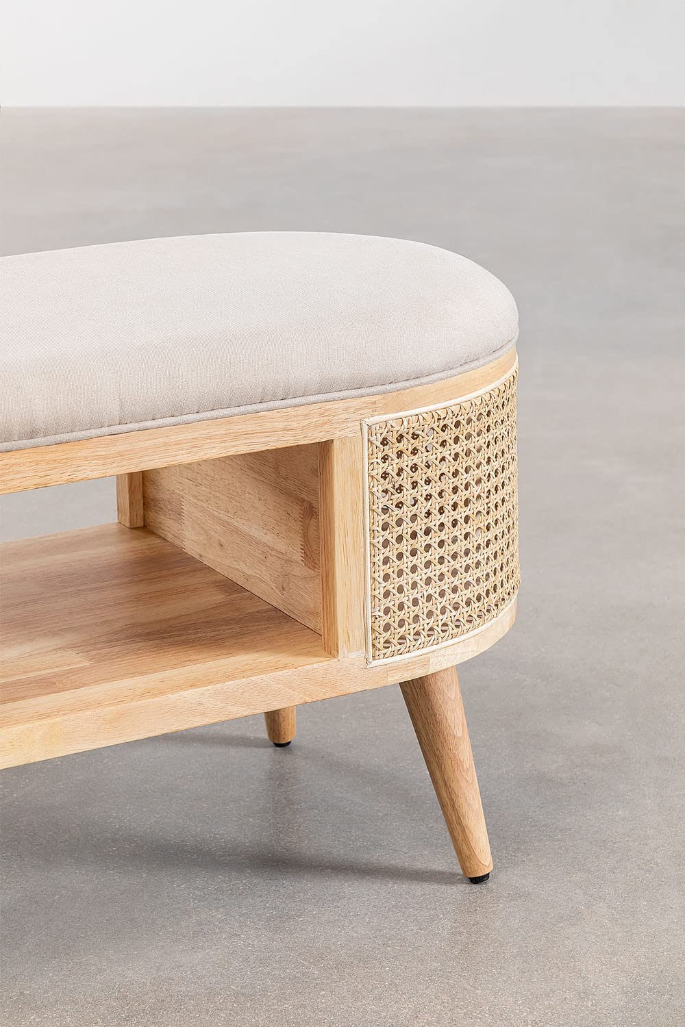 Sklum Icon panca contenitore 111 cm in betulla e rattan