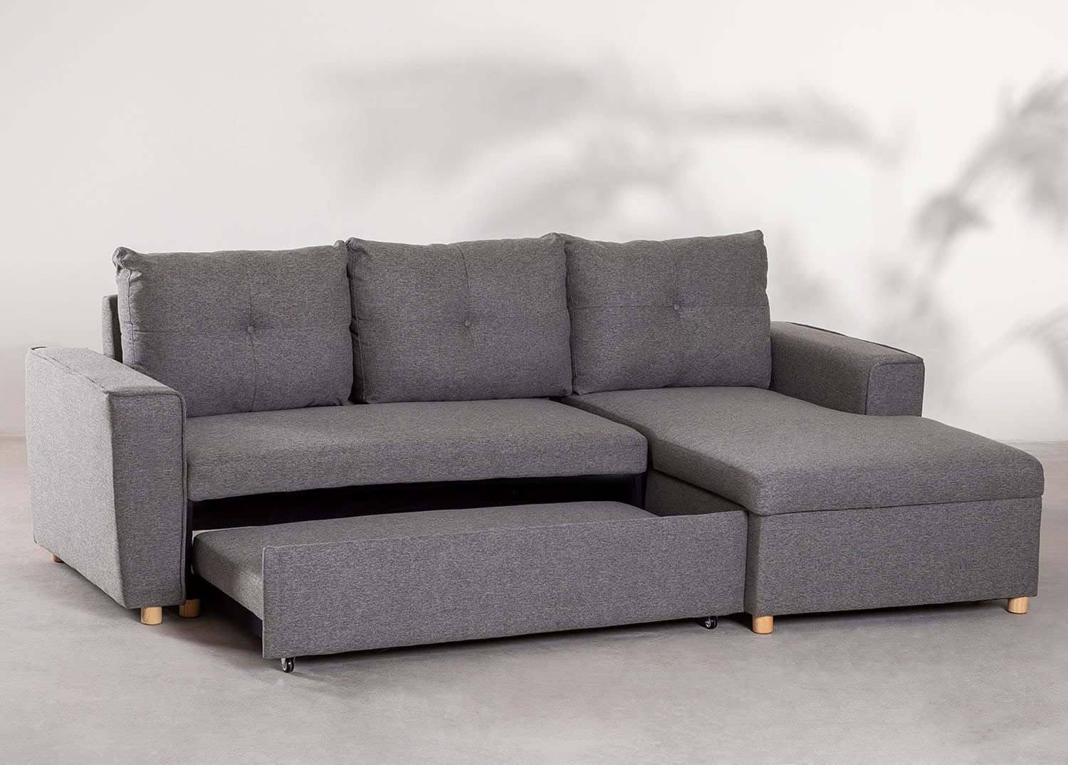 Sklum Calvin Divano Letto Chaise Longue Grigio Scuro