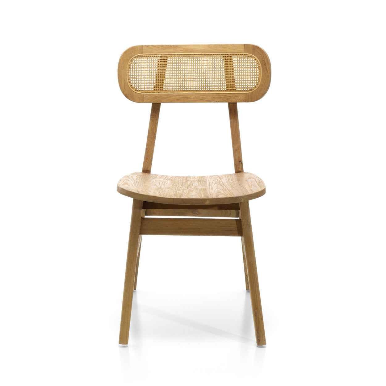 Bambua Nova sedia legno teak con schienale rattan