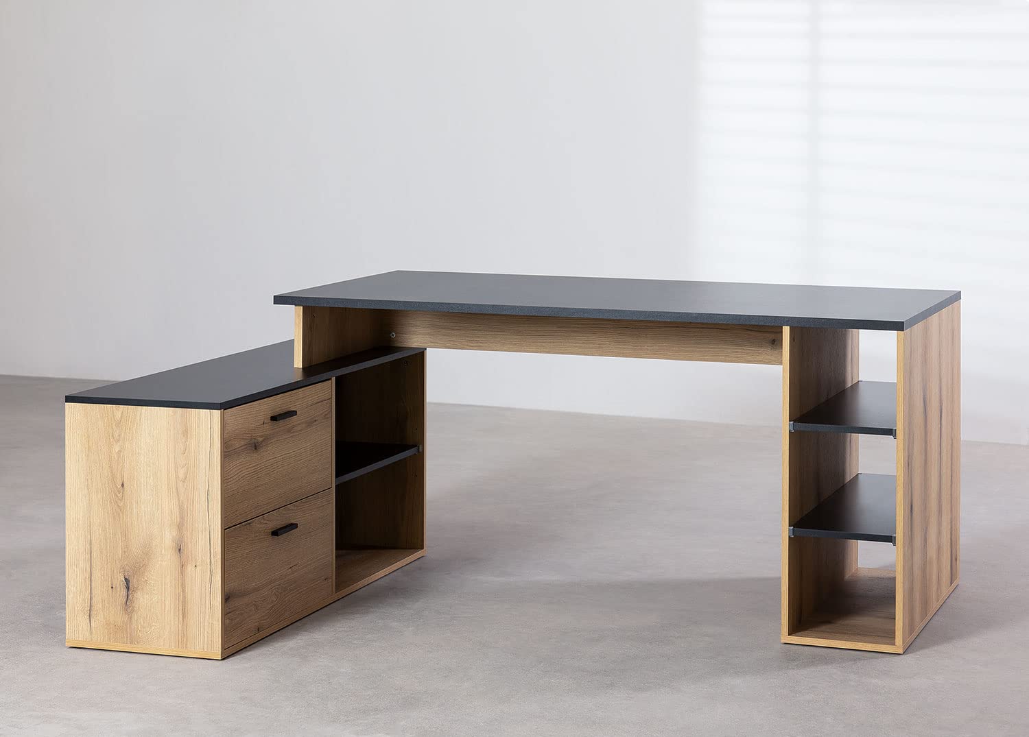 Sklum Taluk tavolo ufficio a L in legno rovere