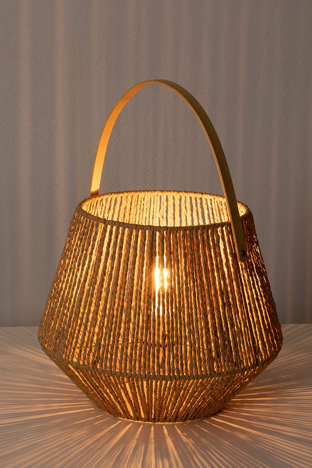 Sklum Milei set 2 lampade tavolo carta intrecciata naturale