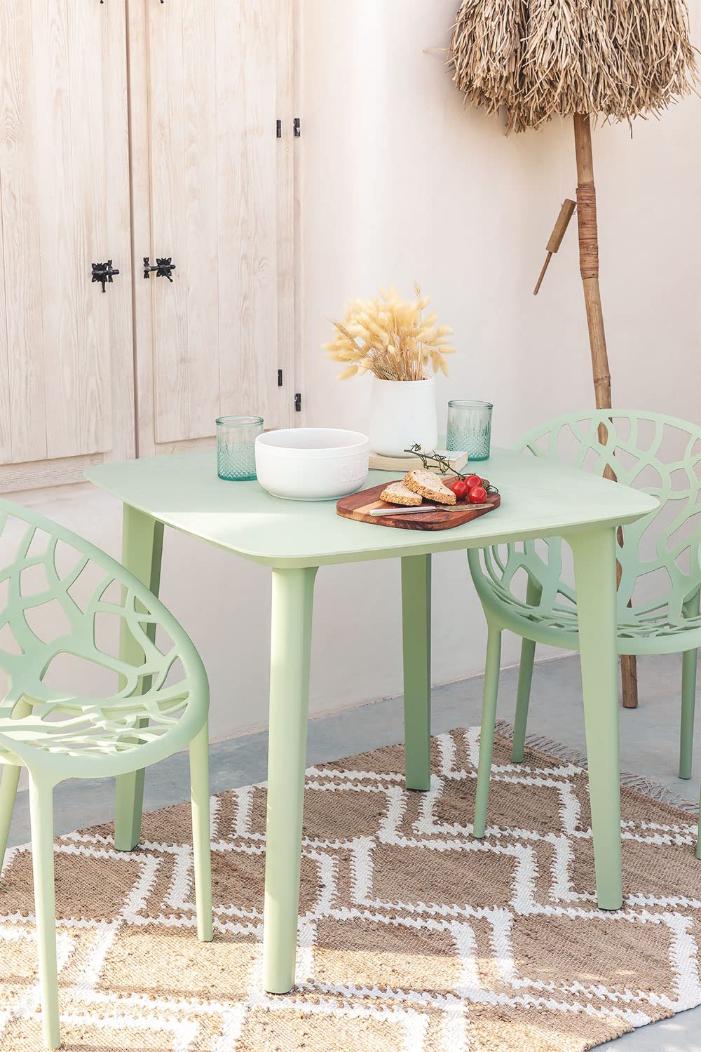 Sklum Nati Tavolo Giardino 85x85 cm Celadon Polietilene