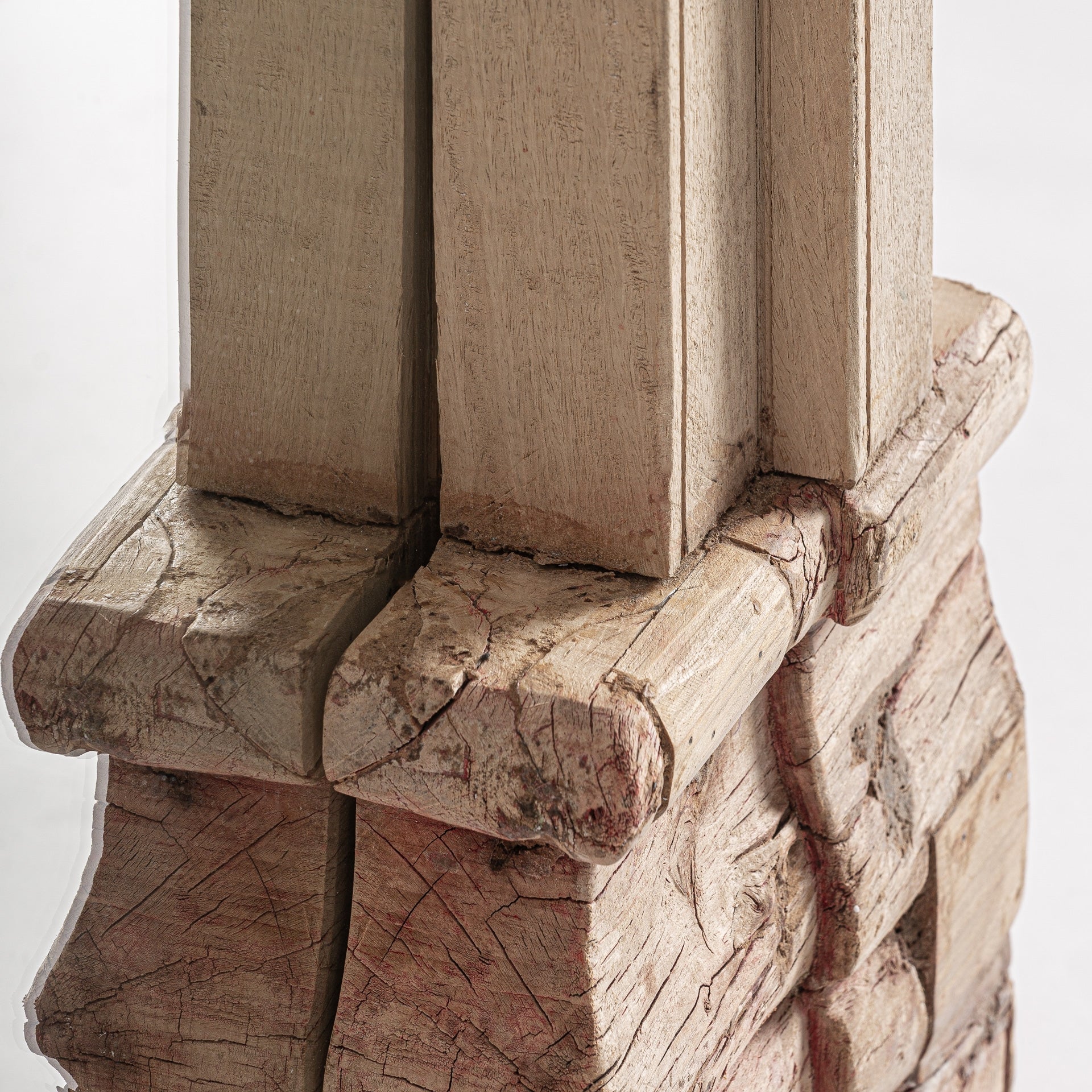 Bambua Shike Specchio da Terra Teak Intagliato