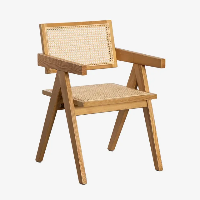 Sklum Lali sedia pranzo frassino rattan con braccioli