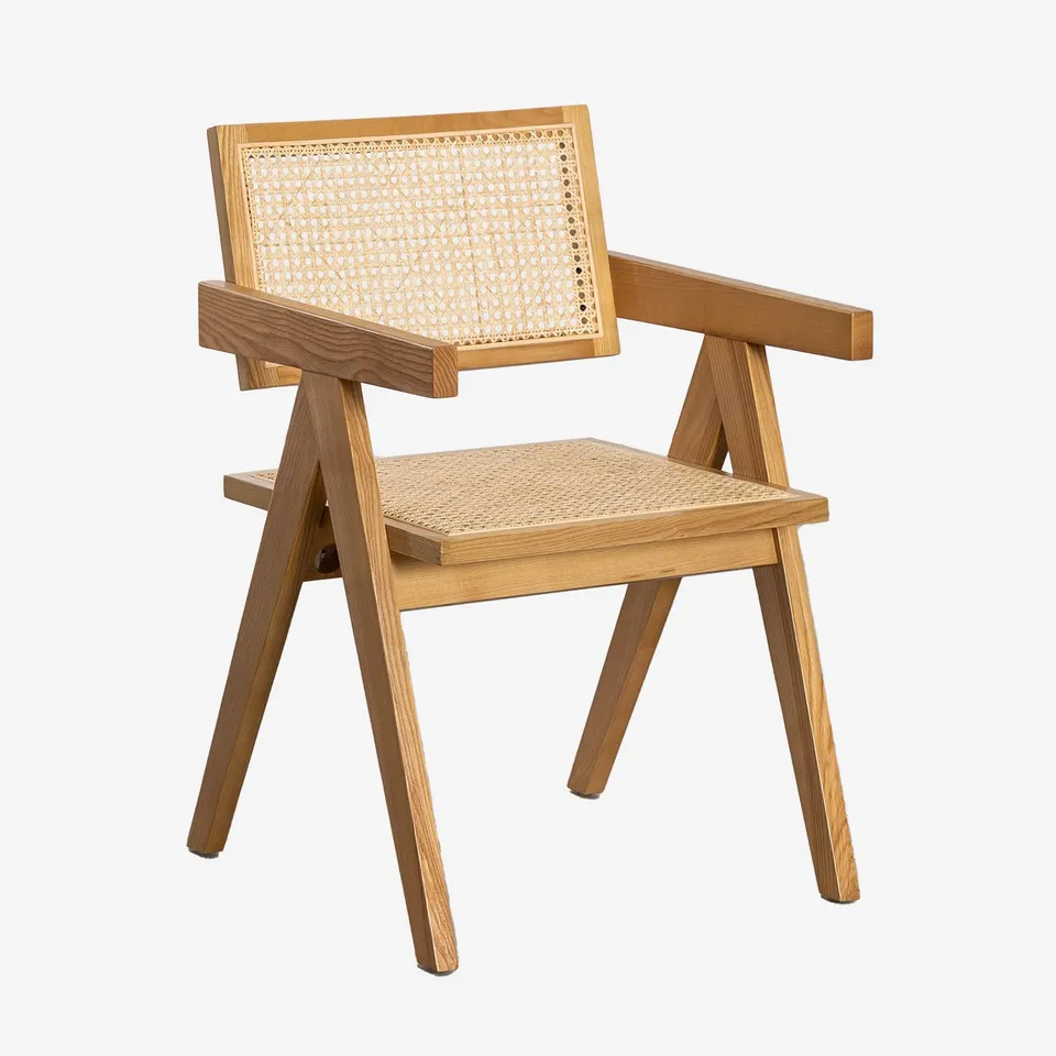 Sklum Lali sedia pranzo frassino rattan con braccioli