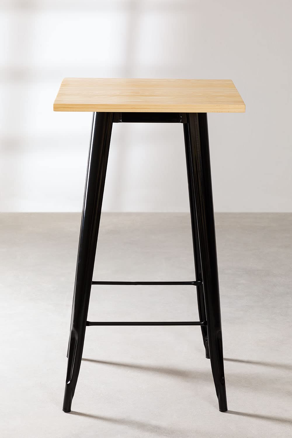 Sklum Lix tavolo alto 60x60 cm nero legno naturale