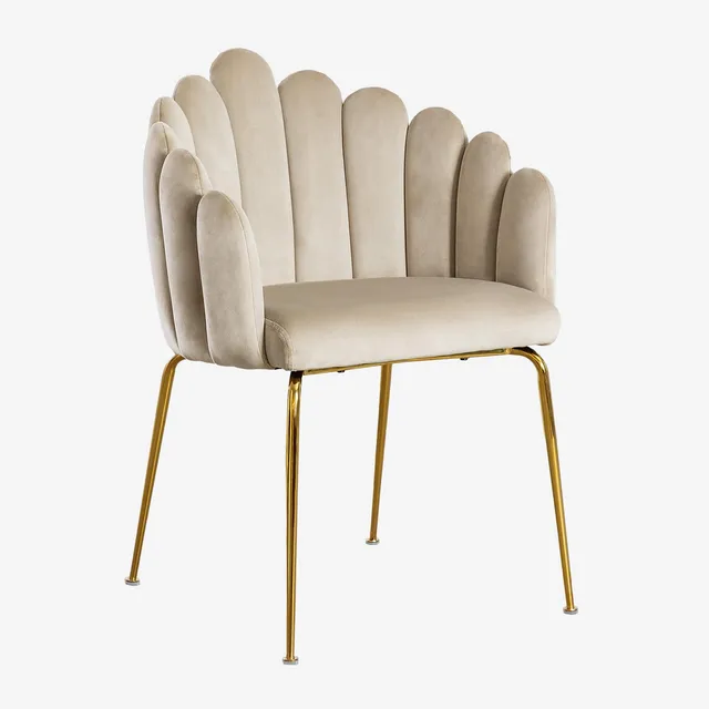 Sklum Markina sedia da pranzo velluto gambe oro vintage