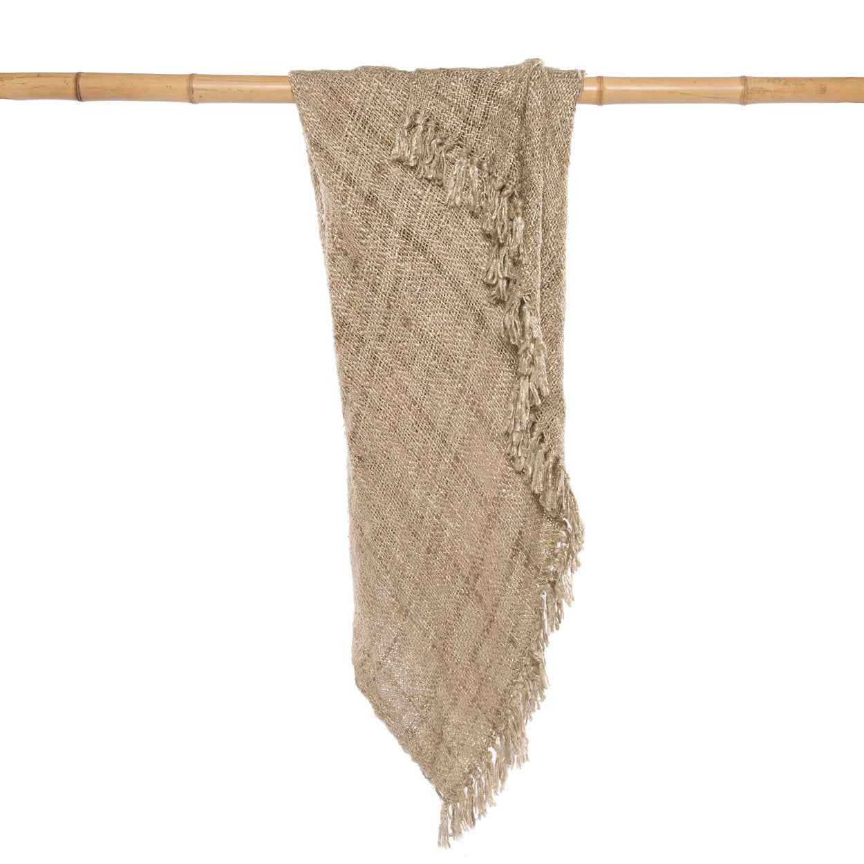 Bambua s'il vous Plaid coperta beige in cotone