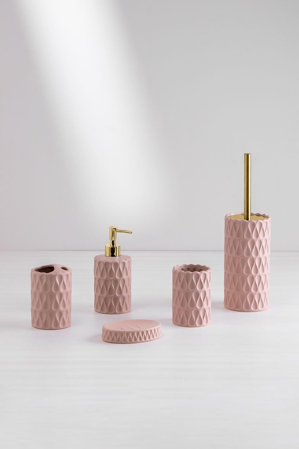 Sklum Marvin portaspazzolini ceramica rosa nocciola vintage