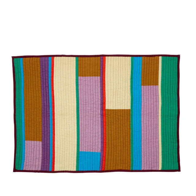 Bambua Pavilion Plaid Block coperta cotone bordeaux 140x200