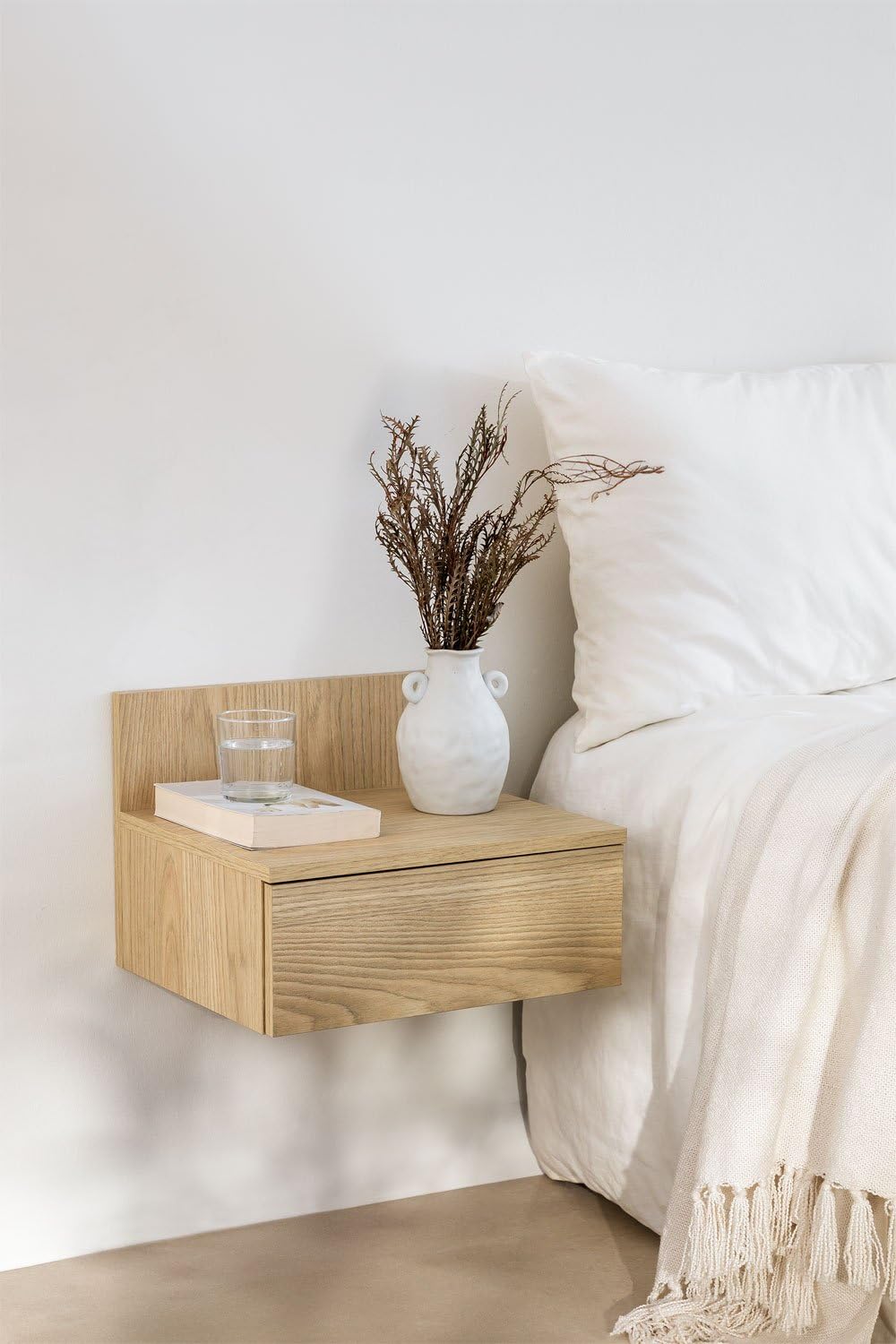 Sklum Caneto comodino sospeso con cassetto rovere 43 cm
