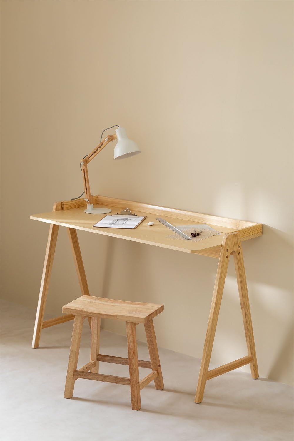 Sklum Kailo Style scrivania legno 123,5 cm gambe cavalletto