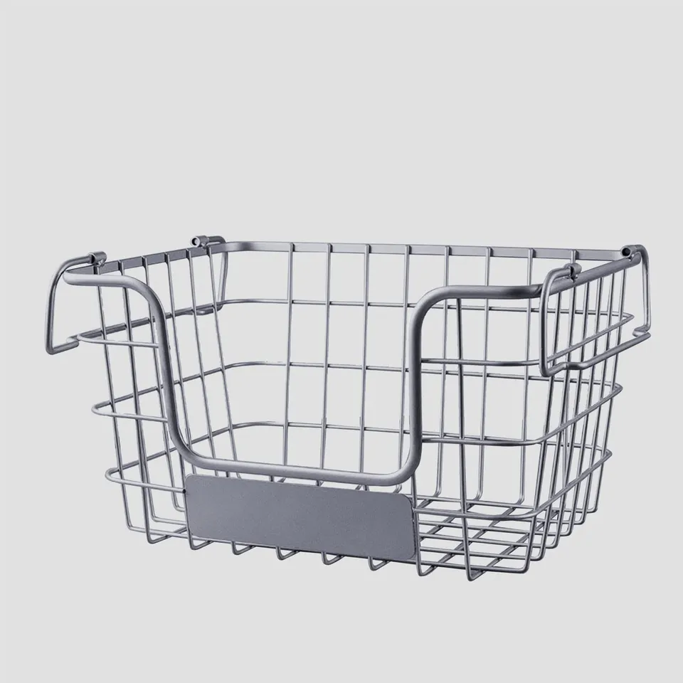 Sklum Zebat Cestino portatutto in acciaio grigio impilabile