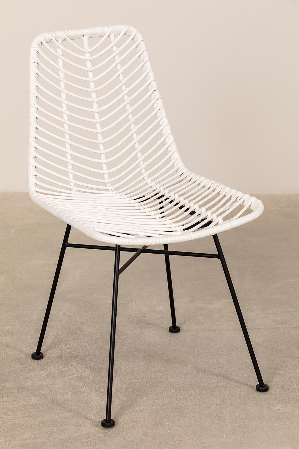 Sklum Gouda Colors sedia da giardino bianco nero in rattan