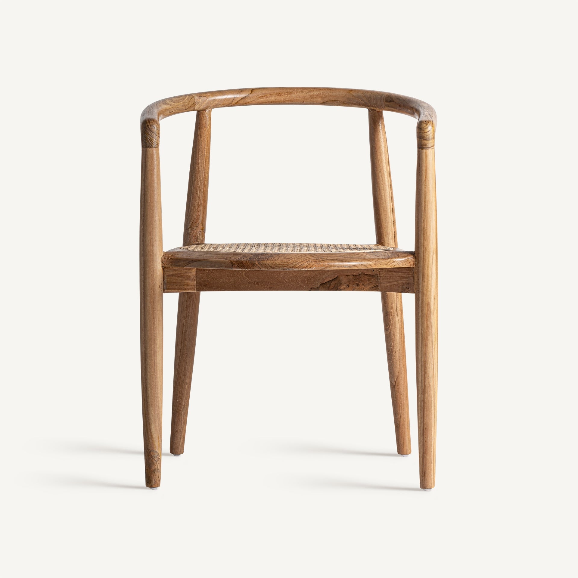 Bambua Tostily sedia da pranzo teak rattan marrone chiaro