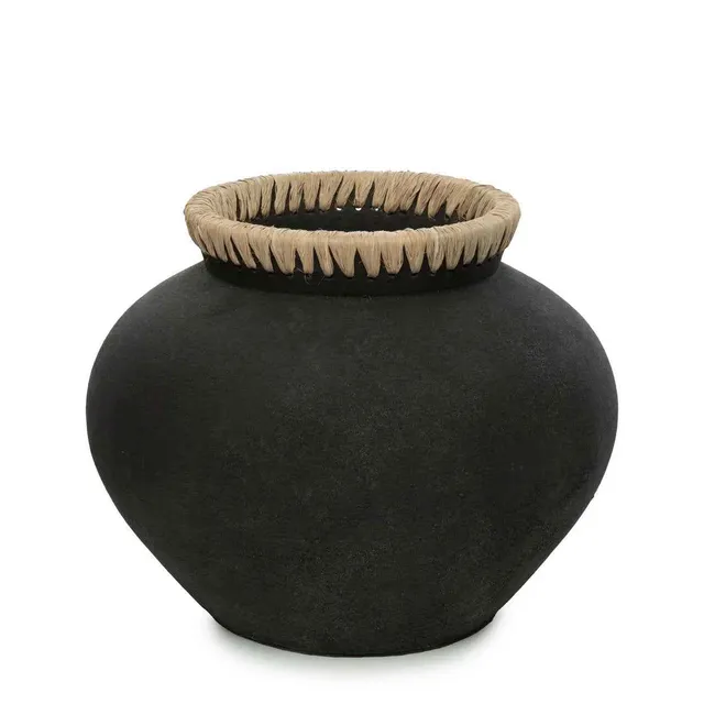 Bambua Styly vaso nero naturale L terracotta