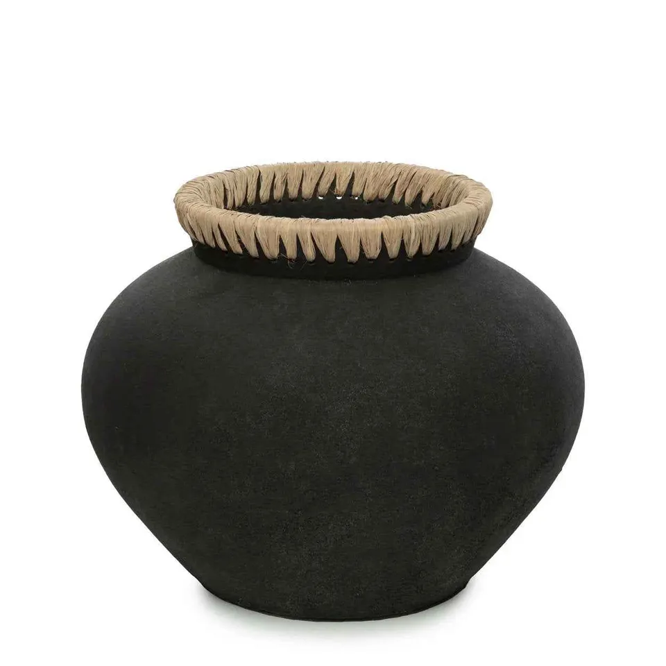 Bambua Styly vaso nero naturale L terracotta