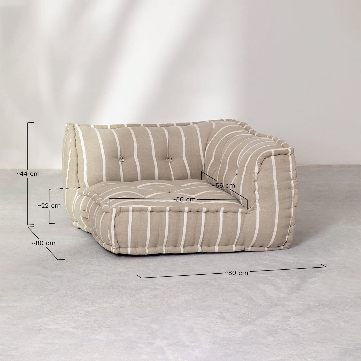Sklum Dhel Boho pouf modulare cotone moka