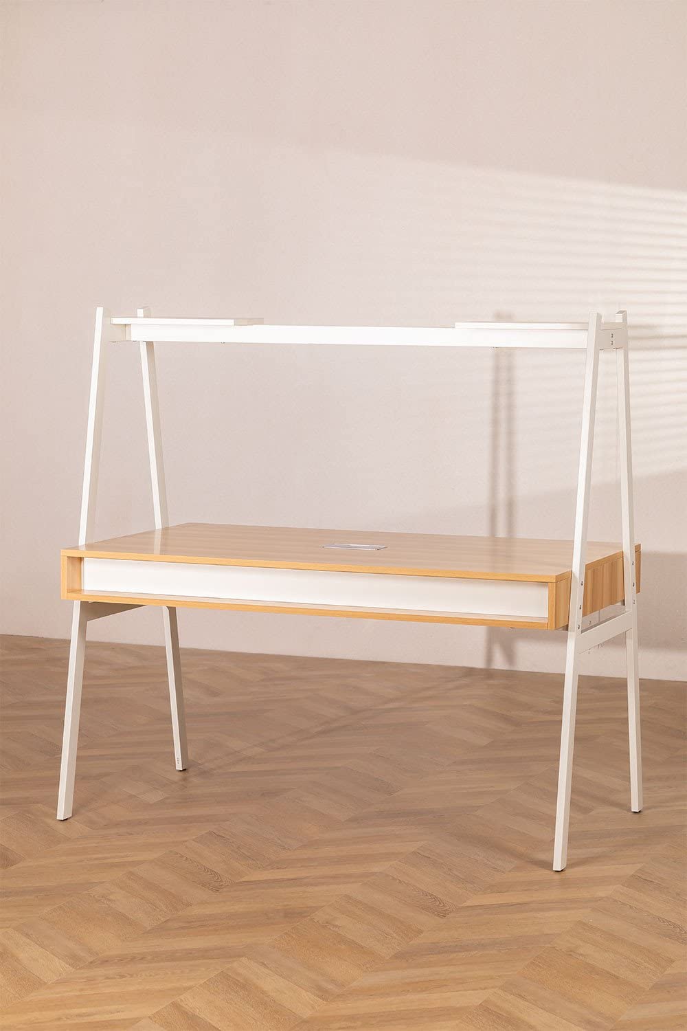 Sklum Bhan Scrivania Bianco 144 cm in Acciaio