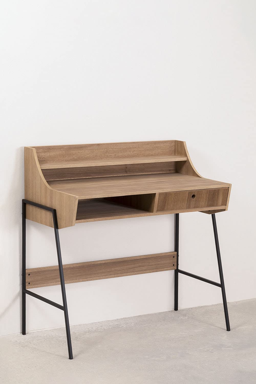 Sklum Ancher Scrivania Legno Naturale in MDF e Metallo