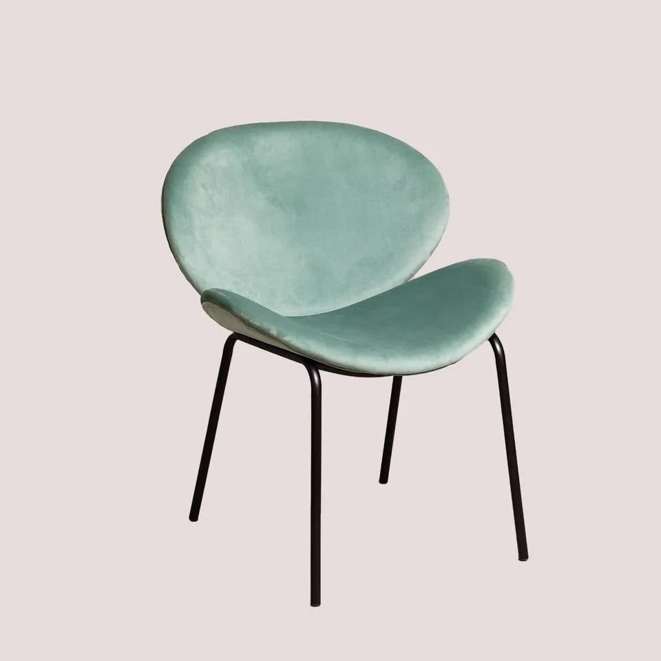 Sklum Fior sedia da pranzo velluto verde abete gambe metallo