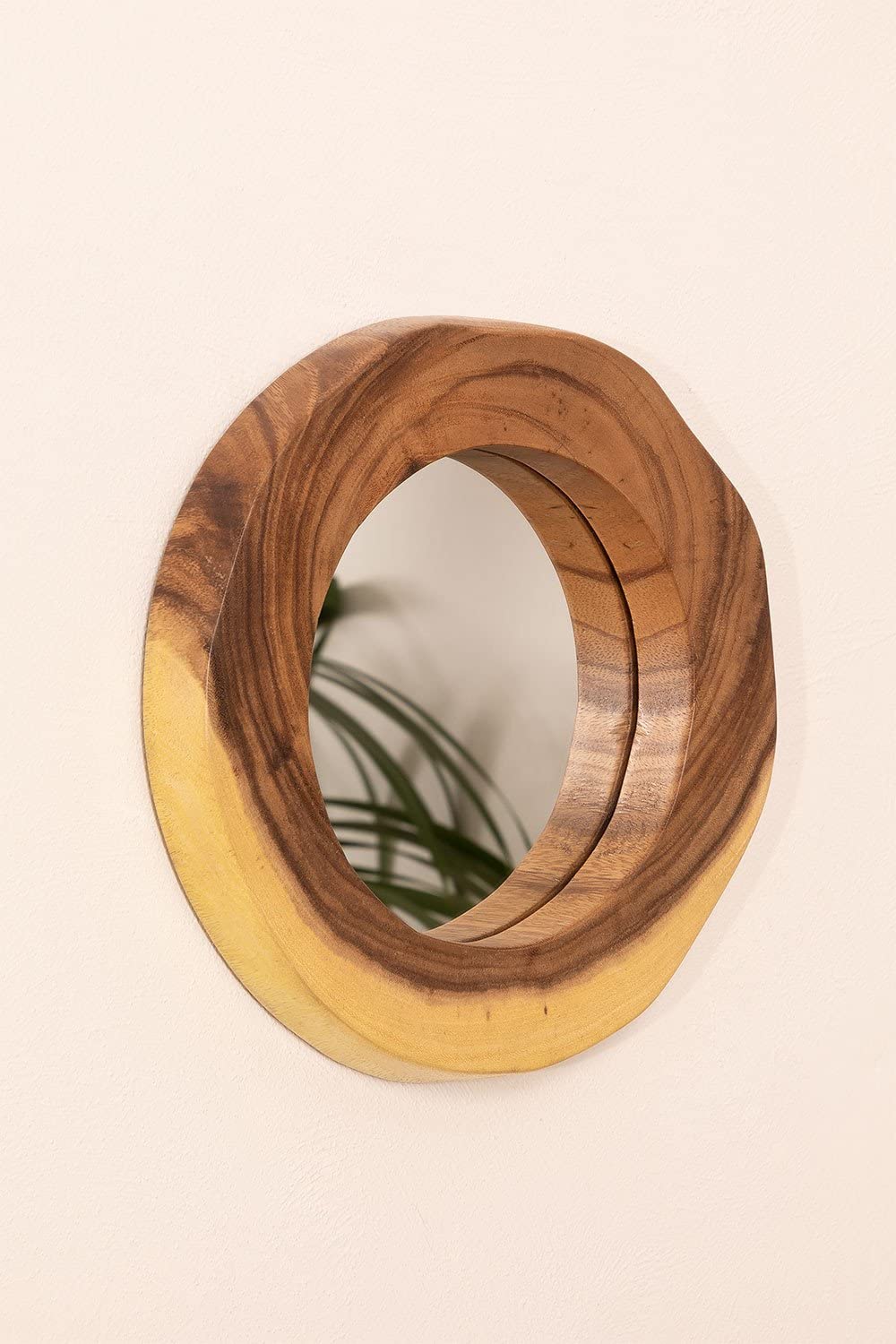 Sklum Vrao Specchio Rotondo 33,5x30,5 cm Legno Naturale