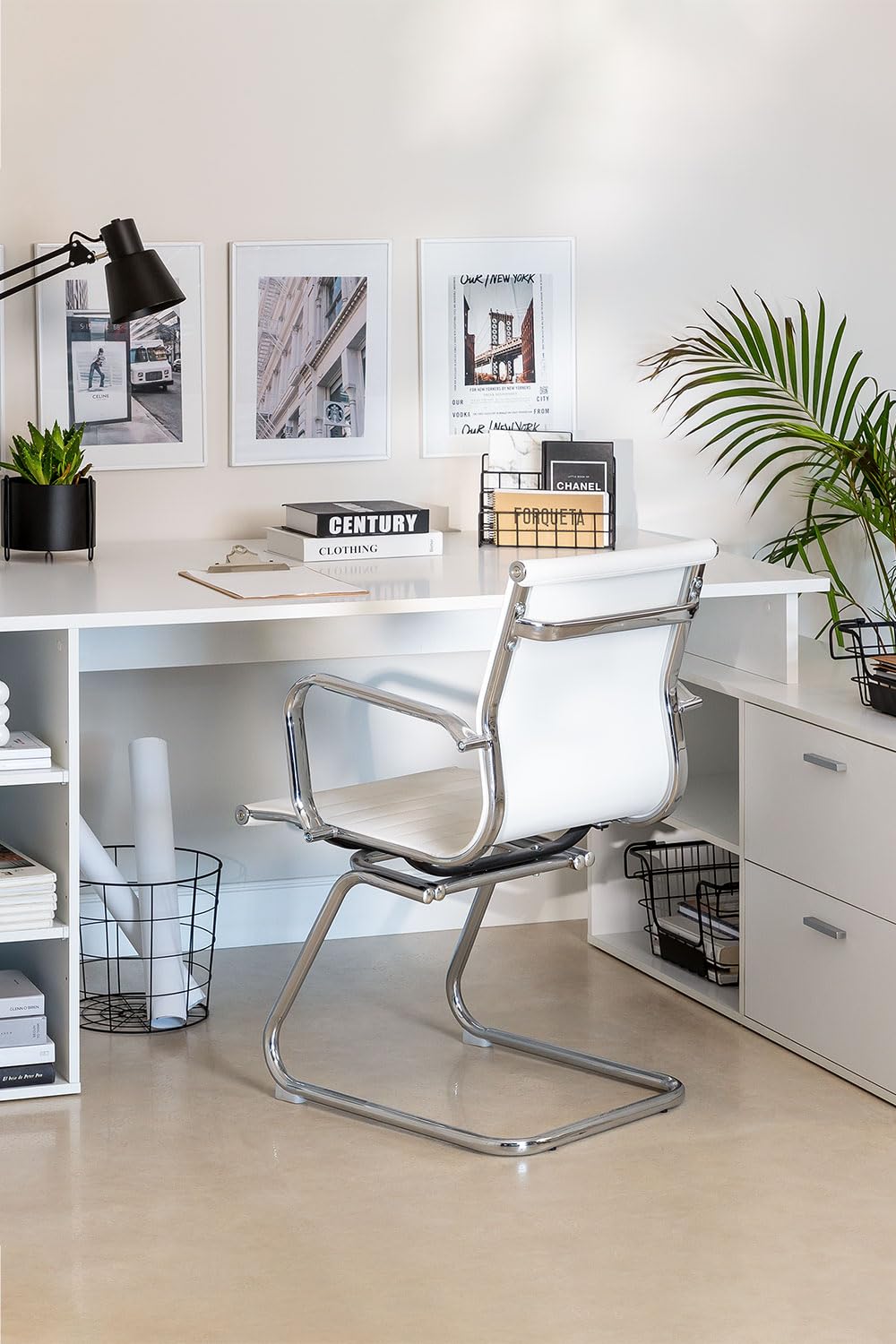 Sklum Taluk tavolo ufficio in legno bianco 182 cm