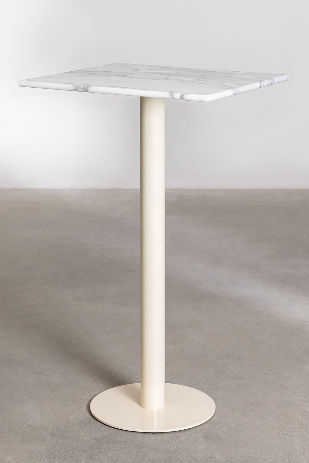 Sklum Chack Colors tavolo bar alto quadrato marmo beige 60 cm