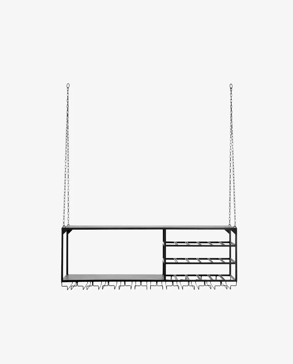 Bambua Loft L scaffale soffitto ferro nero 80 kg