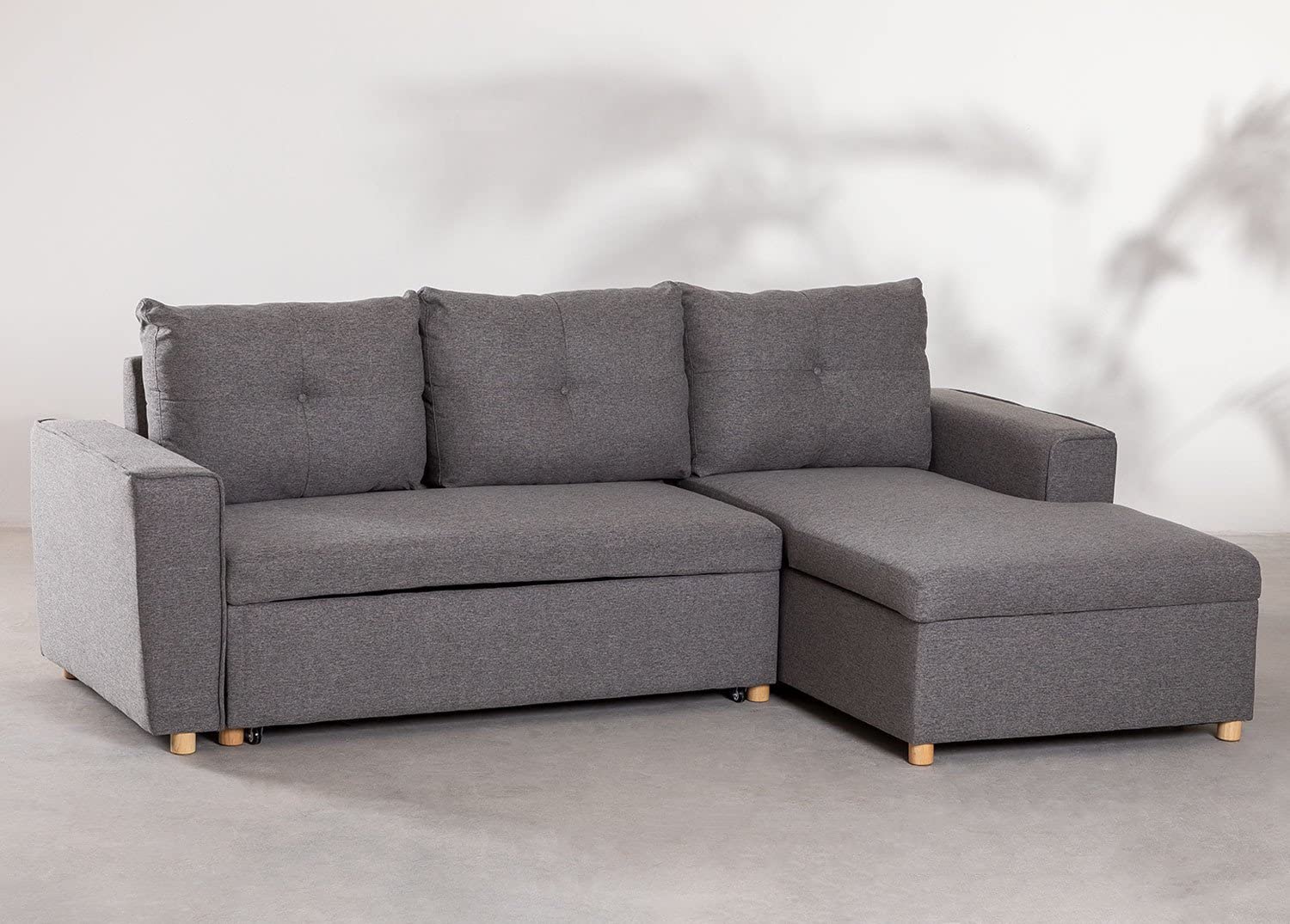 Sklum Calvin Divano Letto Chaise Longue Grigio Scuro