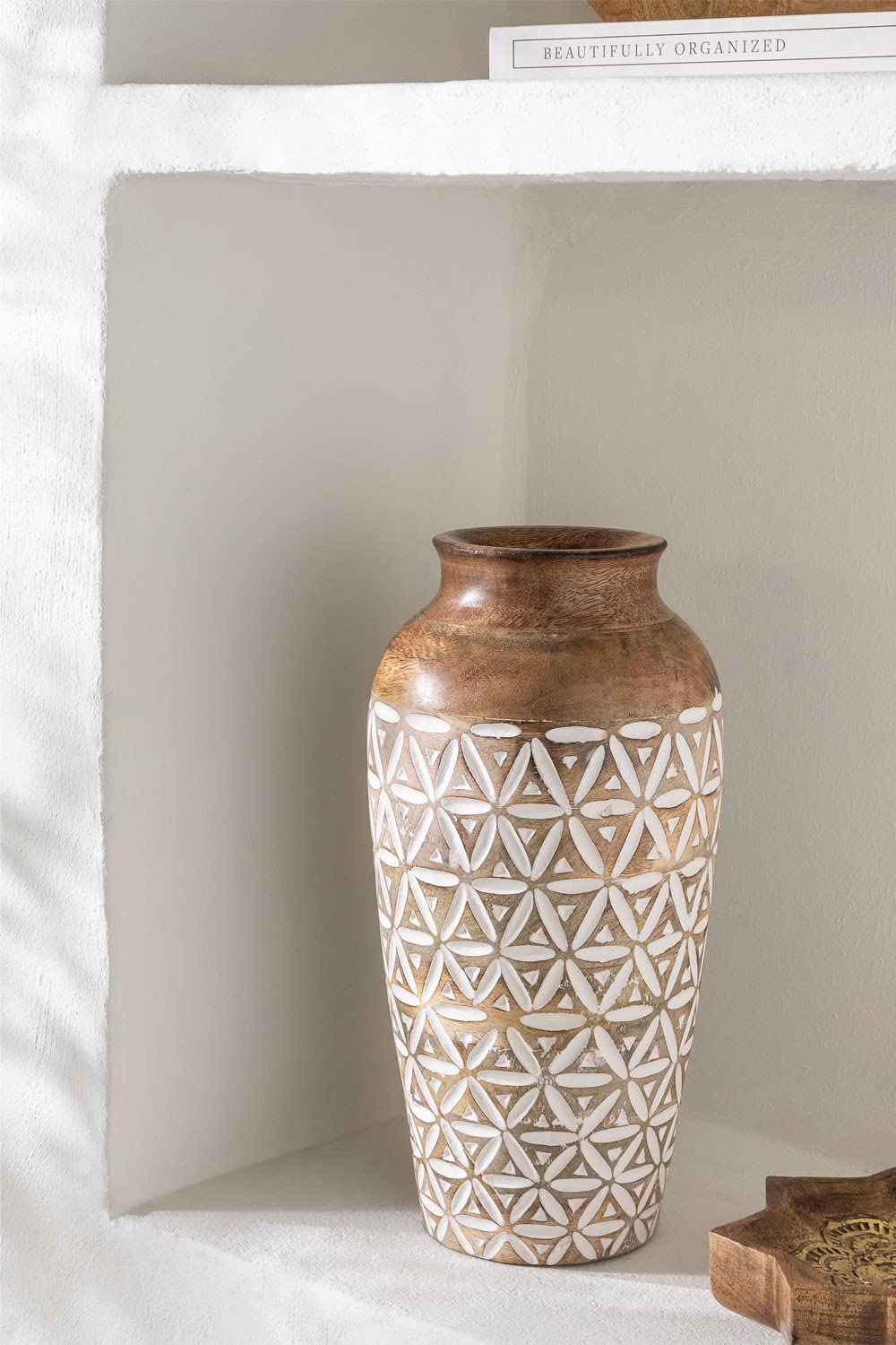 Sklum Araza vaso in legno di mango 35 cm boho