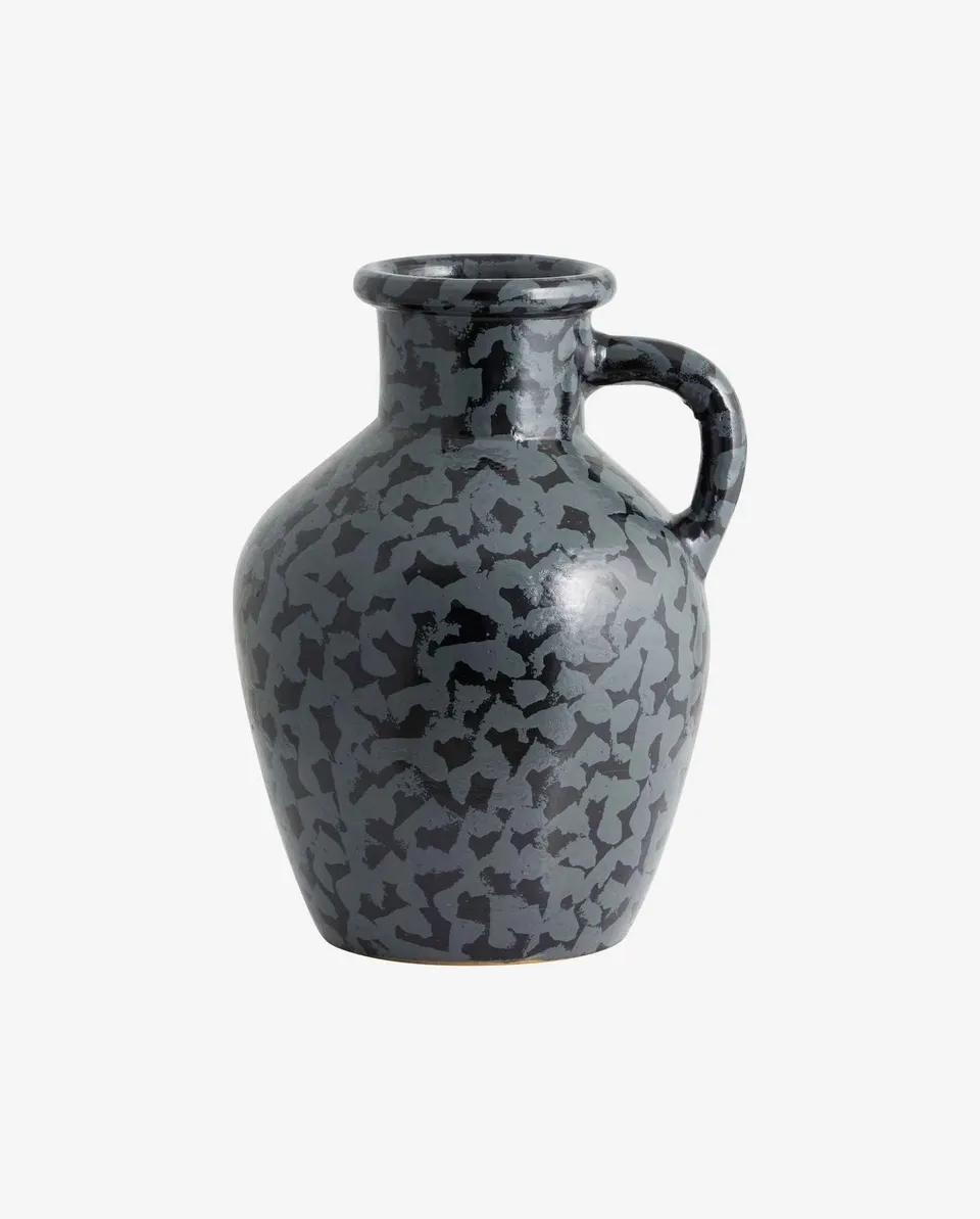Bambua Batam Vaso in Ceramica Nero Lucido
