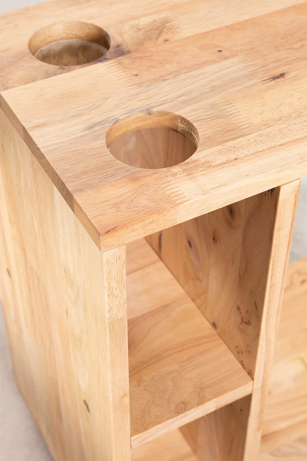 Sklum Arlan tavolino da divano in legno con ruote