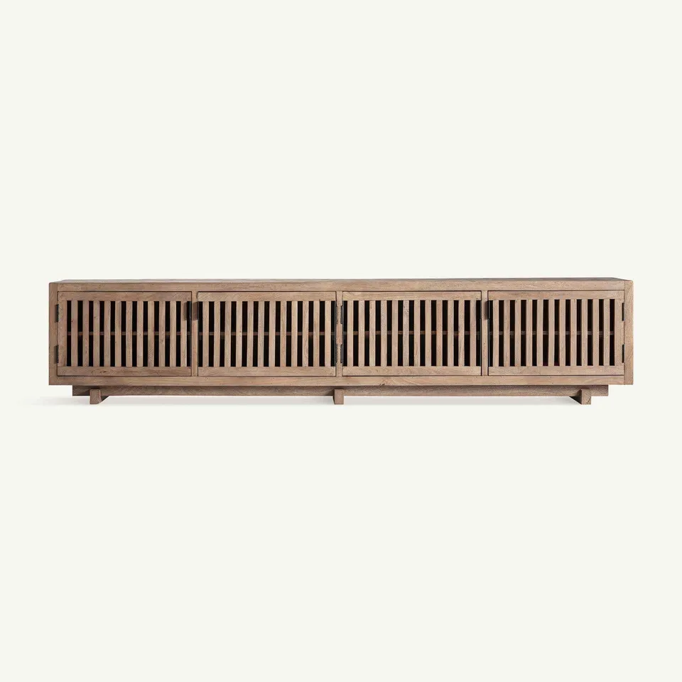 Bambua Gàbia mobile TV legno mango basso